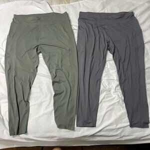 Lot of 2 Womens Sz 4X Yoga Pants Gray (Grey) & Green W/ Pockets Cropped Pant